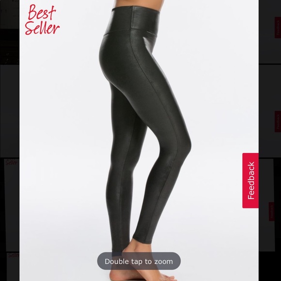 SPANX Faux Leather Leggings-Petite Fit - Picture 3 of 5